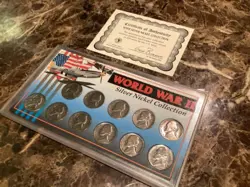 WW 2 II SILVER WAR NICKEL COLLECTION 35% SILVER 11 COINS SET
