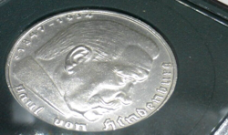 NAZI SILVER COIN *1939D* 5 REICHSMARK SWASTIKA THIRD REICH *W/ CASE* WW2 GERMANY