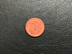 (A) CHINA MANCHURIAN 1 FEN RED FIBER COINS 1945 KT12 MANCHUKUO JAPANESE WW2