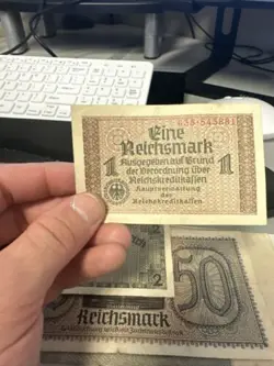 1939 NAZI GERMANY OLD 1 GERMAN MARK BANKNOTE WW2 ISSUE SWASTIKA REICHSMARK