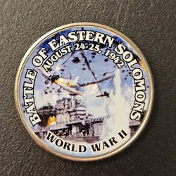 COLORIZED KENNEDY HALF DOLLAR WORLD WAR II COIN BATTLE OF EASTERN SOLOMONS WW2