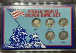 WORLD WAR 2 SILVER DIME SET 1941 - 1945