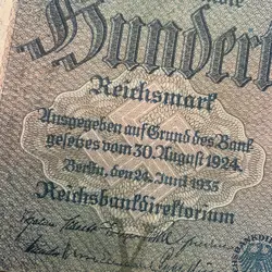 100 NAZI GERMAN MARK SWASTIKA BANKNOTE (1935) P183 VF WWII, WW2 CURRENCY MONEY