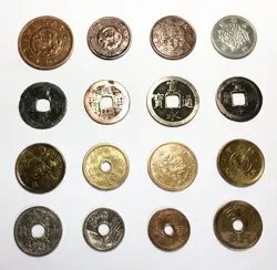 LOT OF 16 JAPAN OLD VARIOUS COINS WW2 & ANTIQUE INCLUDE SILVER - DY-17