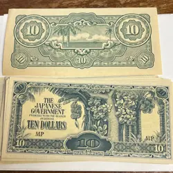 ND (1944) MALAYSIA/STRAITS 10 DOLLARS BANKNOTE, WW2 JAPANESE OCCUPATION MONEY