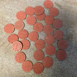 LOT OF 30 OPA RED POINT TAX TOKENS WW2 ERA
