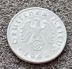 WW2 NAZI GERMANY 1 REICHSPFENNIG 1944 A