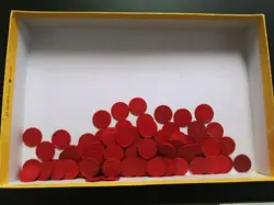 LOT OF APPROX 100 MISSOURI SALES TAX TOKENS-REDPLASTIC- 1 MIL- WW2 TIMEFRAME