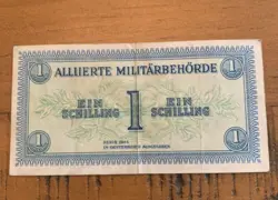 1944 AUSTRIA WW2 ALLIED MILITARY 1 SCHILLING BANKNOTE WWII CURRENCY PAPER MONEY
