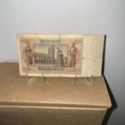 WWII WW2 MEMORABILIA 1942 5 MARK BANKNOTE GERMAN CURRENCY GERMANY BILL WAR ERA