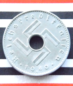 GERMAN COIN 10 PFENNIG 1940 A REICHSKREDITKASSEN MILITARY SWASTIKA 3RD WW2  RARE