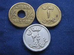 LEBANON ½ PIASTRE, 1 PIASTRE, 2½ PIASTRES WORLD WAR 2 (3 COINS)