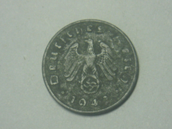 1942-D  GERMANY 1 REICHSPFENNIG COIN - WW2 NAZI ERA