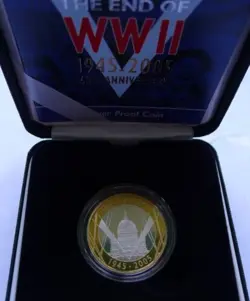 2005 END WW2 2010 £2 TWO POUNDS SILVER PROOF CASE AND COA