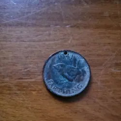 1941 FARTHING - KING GEORGE VI BRITISH BRONZE WW2 COIN