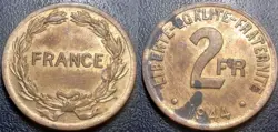 FRANCE - SECOND WORLD WAR - 2 FRANCS 1944, PHILADELPHIA WW2 - F.271/1