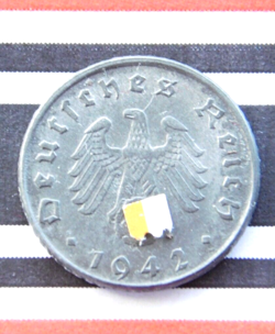 GERMAN COIN 5 REICHSPFENNIG 1942 D ZINC THIRD REICH WW2  RARE NICE PFENNIG UNC