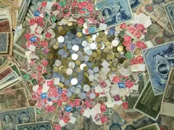 CLEARANCE SALE ANTIQUE WWI AND WW2 GERMANY WAR COIN COLLECTION LOT & BILL