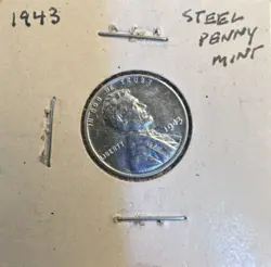 1943 US CHOICE BU/UNCIRCULATED LINCOLN EMERGENCY STEEL WW2 CENT! BEAUTY! BIN