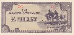 OCEANIA BANKNOTE WW2 JIM JAPAN INVASION 1/2 HALF SHILLING 1942)  P-1 UNC- LOT C