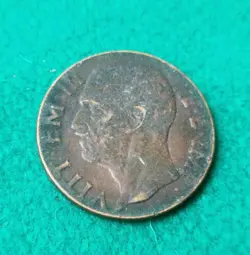 VINTAGE 1942 WW2 10 CENTESIMI ITALIAN FASCIST COPPER COIN