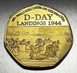 24CT GOLD WINSTON CHURCHILL COMMEMORATIVE D-DAY LANDINGS. WW2 1944 NORMANDY