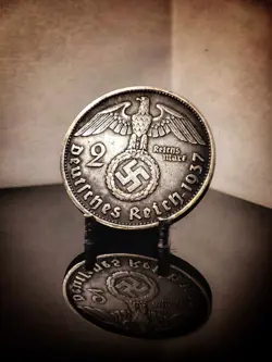 GERMANY THIRD REICH 2 REICHSMARK SILVER COIN 1937 A WW2