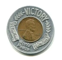 OMAHA NEBRASKA ENCASED CENT WORLD WAR 2 VICTORY 1945