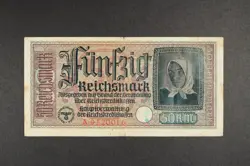 GERMANY 50 REICHSMARK 1940 REICHSKREDITKASSEN NAZI THIRD REICH WW2  P-R140 /  VF