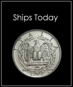 ITALY 2 LIRE VINTAGE COIN - WW2 ERA STAINLESS - MUSSOLINI FASCIST 1939 1940 1941