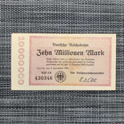 1923 GERMAN 10 MILLION MARK BANKNOTE, GERMANY CURRENCY WWI WW2 MEMORABILIA WWII