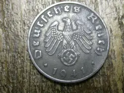 GERMAN 1 REICHSPFENNIG ~ GERMANY ~ WW2 1PF 1941 B, CIRCULATED COIN-SEE PICS!! L2