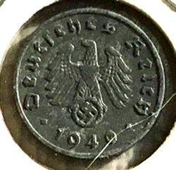 1940-A GERMAN 1 REICHSPFENNIG ~ BERLIN GERMANY ~ WW2, KM 97