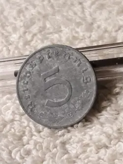 1941 GERMAN 5 REICHSPFENNIG ,WWII, WW2 GERMANY, CIRCULATED COIN