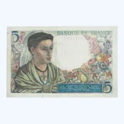 1943 FRANCE 5 FRENCH FRANCS BANKNOTE EUROPE FRANC (PRE COIN /EURO) WW2 ISSUE