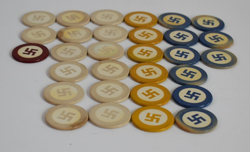 1930 INLAID  SWASTIKA POKER CHIPS 4 WINDS PRE WW2 LOT OF 30