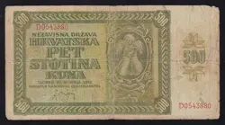 CROATIA --- WW2 --- 500  KUNA  1941 --- VG ------