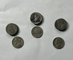 15 VINTAGE WW2 ERA .35% SILVER 5 CENT NICKELS LOT.