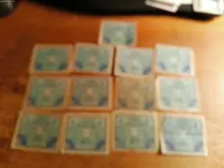 13 WORLD WAR 2 ALLIED MILITARY PAYMENT CERTIFICATES