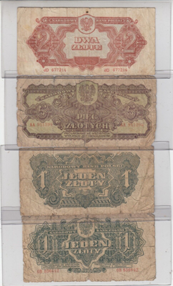 1/2/5 ZLOTY POLAND WORLD WAR 2 LIBERATION ISSUE 1944