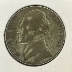 1943 P JEFFERSON 35% SILVER WORLD WAR 2 WW2 NICKEL - CIRCULATED
