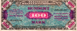 GERMANY 100 MARK WW2 ALLIED OCCUPATION BANKNOTE 1944 XF