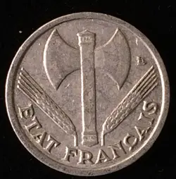 1942 VICHY FRANCE 50 CENTIMES, WW2, AXE