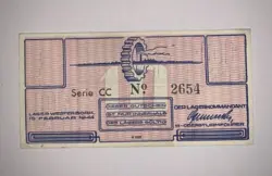 NETHERLANDS LAGER WESTERBORK TRANSIT CAMP 10 CENT NOTE / COUPON. 1944 WWII.
