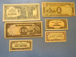 WW 2 LOT OF 6 PHILIPINES PAPER CURRENCY NOTES JAPANESE OCCUPATION WWII 1941-43 C
