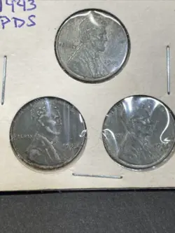 3 COIN SETS 1943 PDS STEEL WAR P D S CENT  PENNY ORIGINAL WW2 WWII ANTIQUE