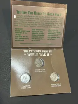 COINS OF WORLD WAR 2 MERCURY, SILVER NICKEL, STEEL CENT LOW SHIPPING!!!