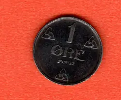 NORWAY - 1 ØRE - HAAKON VII WW2 GERMAN OCCUPATION  1942