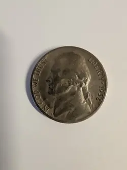 1938 JEFFERSON NICKEL RARE NO MINT MARK, FIRST YEAR, PRE WW2