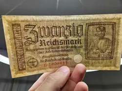 WW2 GERMAN NAZI ERA GERMANY REICHSMARK BANKNOTE 20 MARK 1940